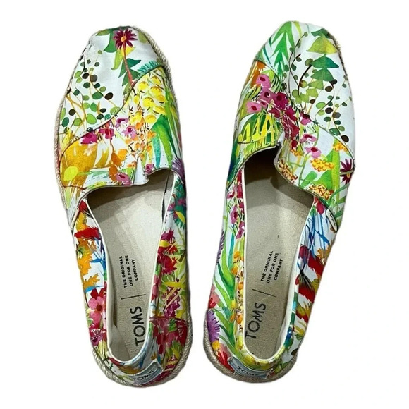 Toms Alpargata Sunshine Floral Delight On Rope Espadrilles 7.5 - Picture 1 of 5